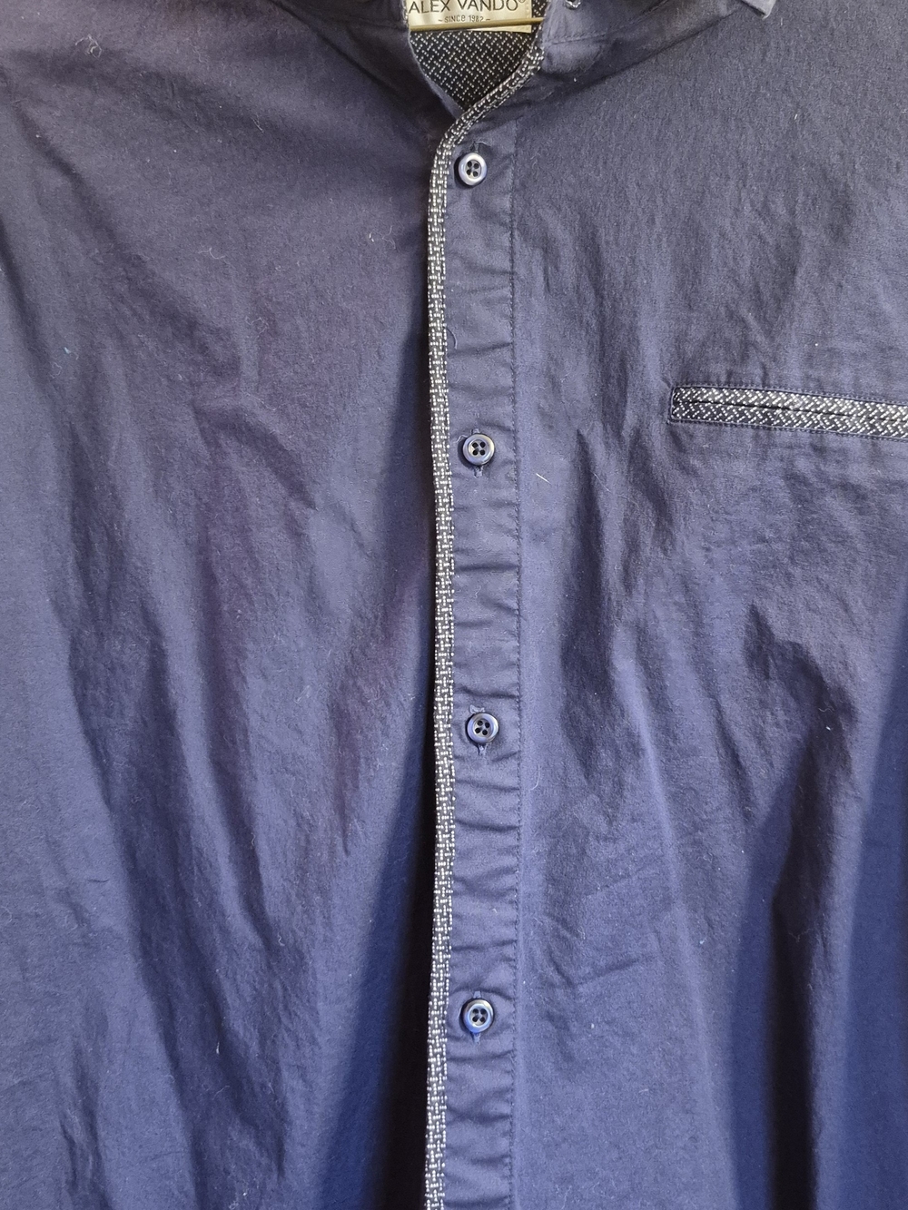 Men's Alex Vando Navy Button-Up Shirt XL dress shirt